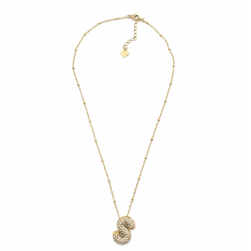 Colar Inicial Bubbles Brilhantes Dourado ou Prateado