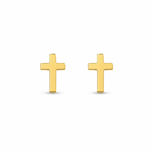 Brincos Mini Cruz Dourado