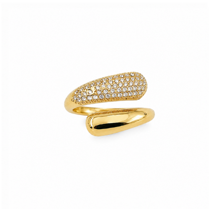 Anel Ajustável Simples Brilhantes Dourado ou Prateado