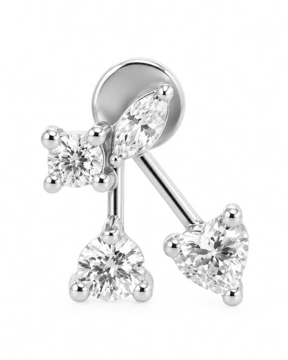Piercing Cereja Dourado ou Prateado