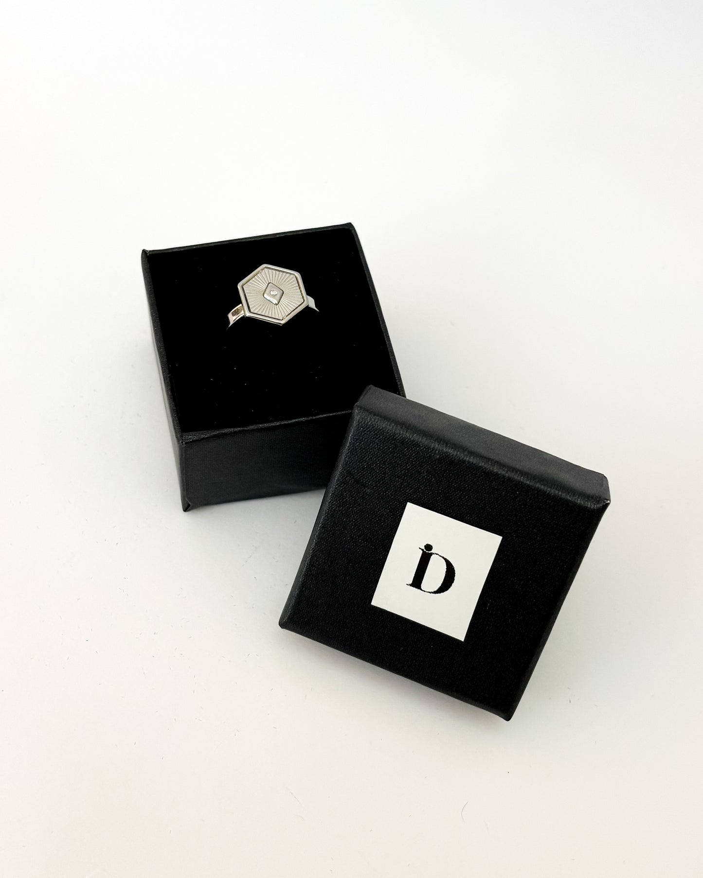 anel hexágono prateado aço inox 316l