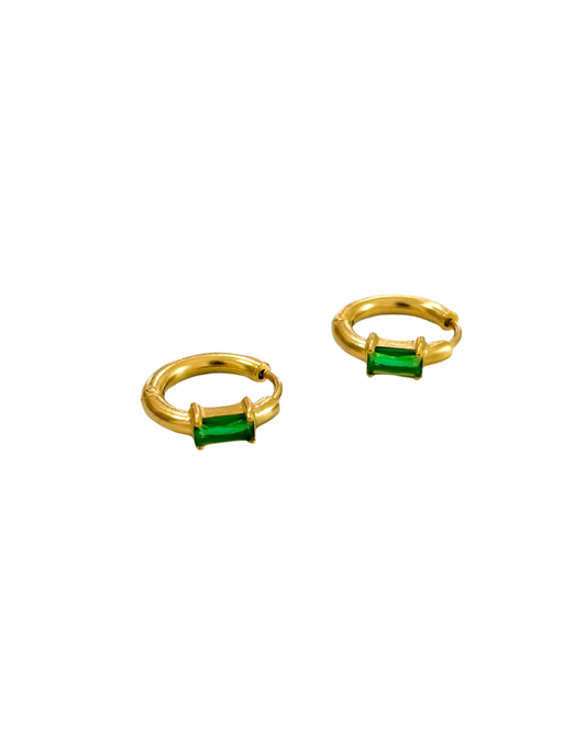 Brincos Yara Verde Dourado