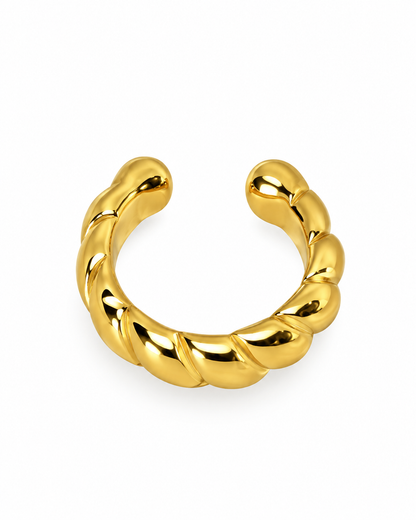 Earcuff Torcido Dourado ou Pratedo