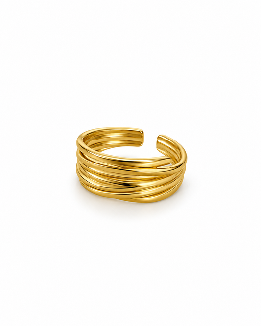 Anel Listrado Dourado