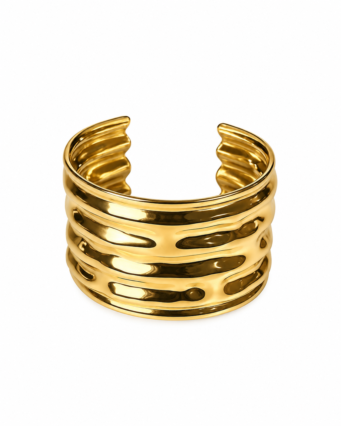 Pulseira Rígida Irregular Dourado ou Prateado