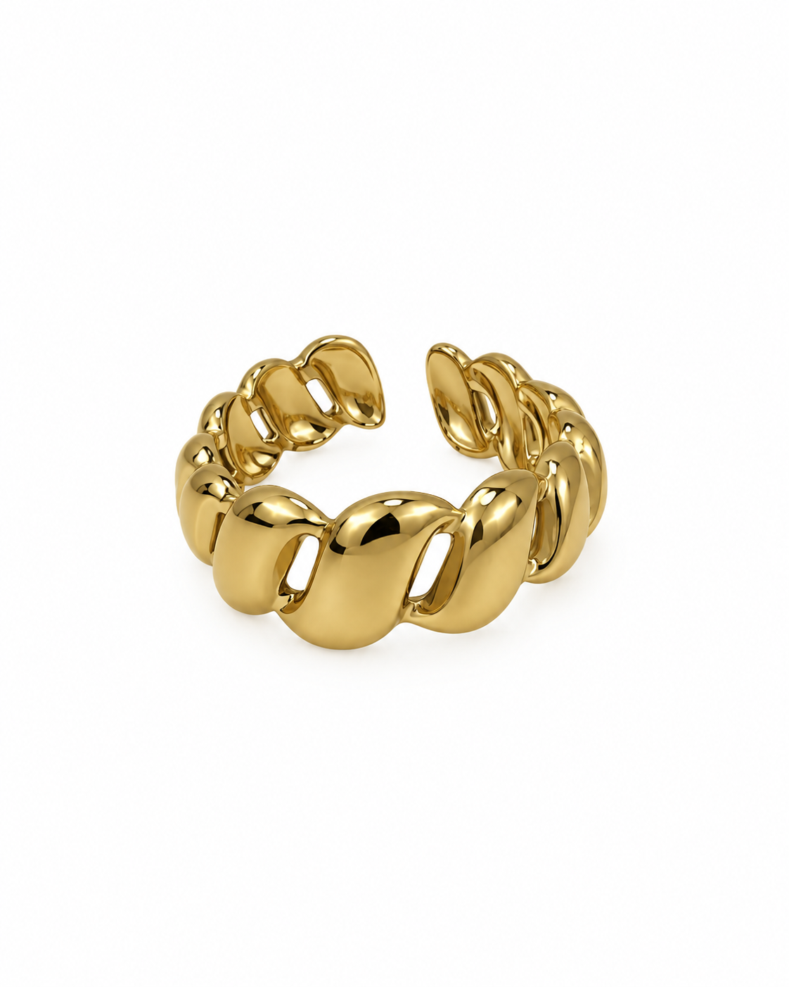 Anel Bubble Torcido Dourado ou Prateado