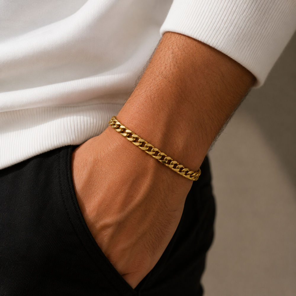 Pulseira Masculina Corrente Dourado ou Prata