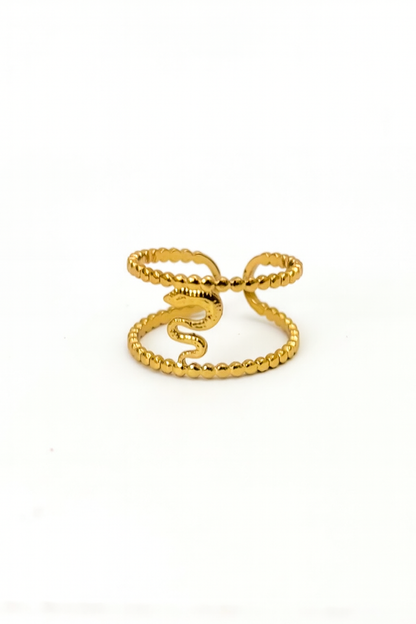 Anel Serpente Ajustável | Dourado | Aço Inoxidável