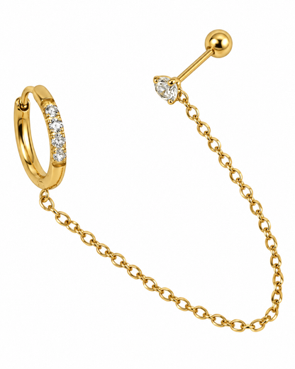Piercing com Argola e Corrente Dourado ou Prateado
