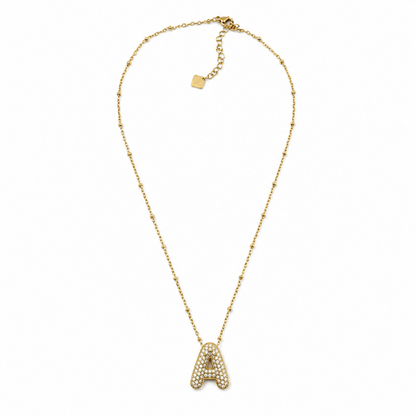 Colar Inicial Bubbles Brilhantes Dourado ou Prateado