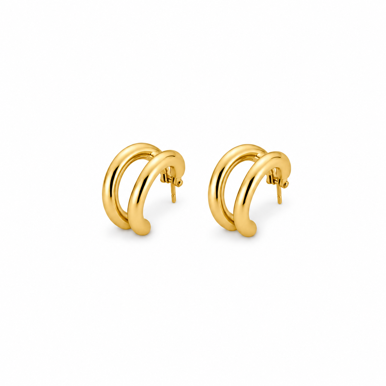 Brincos Duplos Dourado ou Prateado
