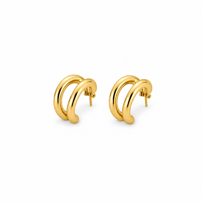 Brincos Duplos Dourado ou Prateado