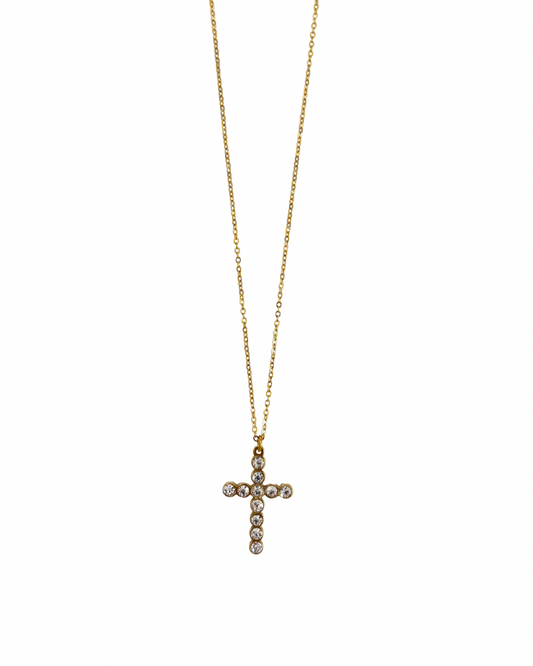 Colar Shiny Cross Dourado