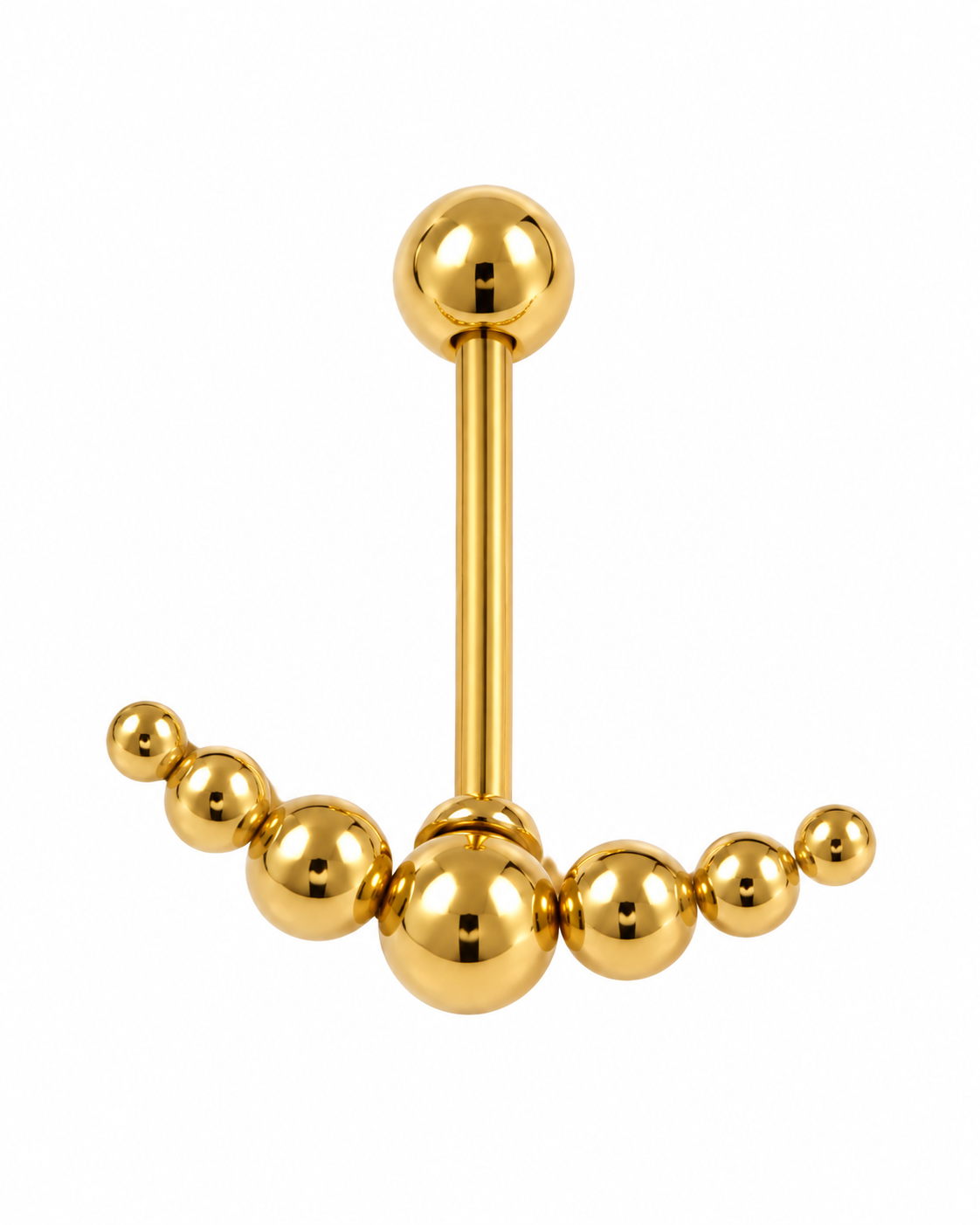 Piercing Curvo Bolinhas Dourado ou Prateado