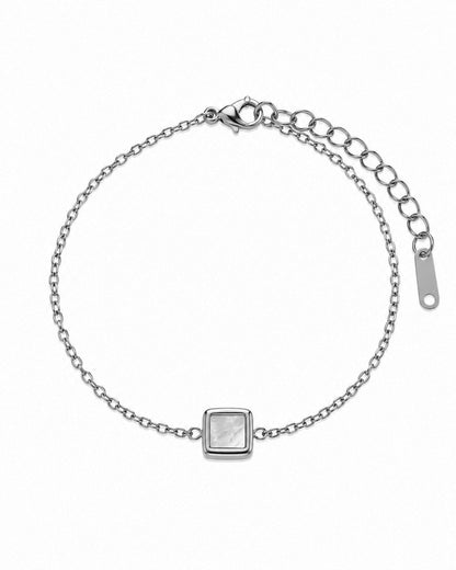 Pulseira Madrepérola Quadrado Dourado ou Prateado