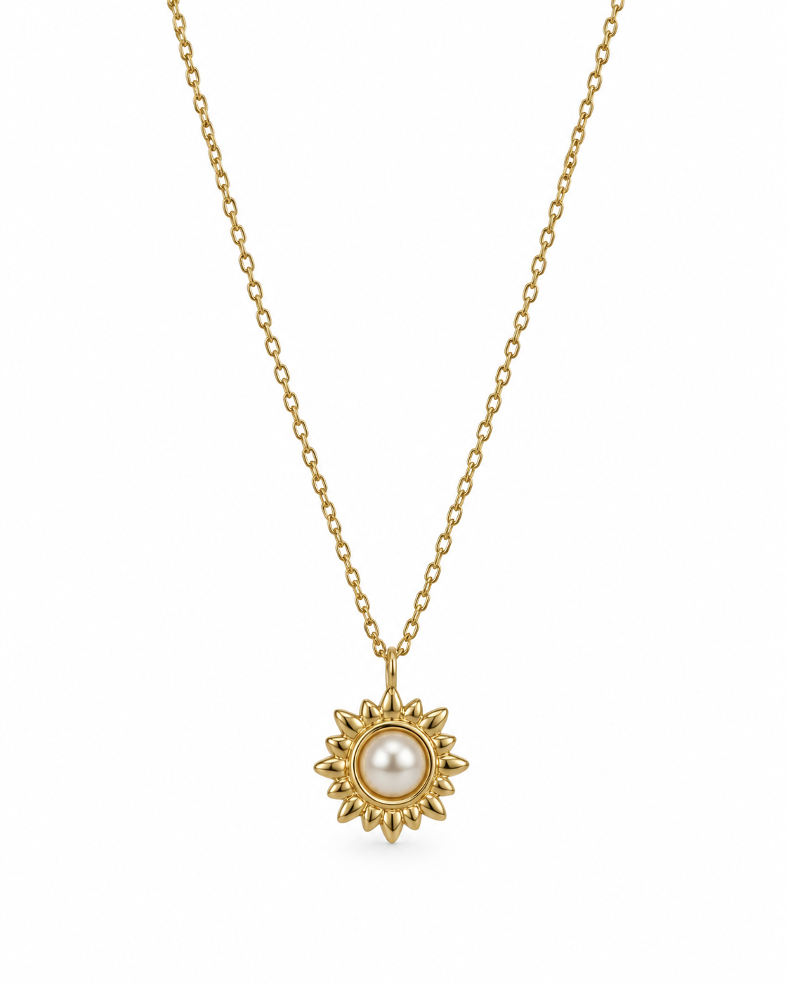 Colar Sol com Pérola Dourado ou Prateado