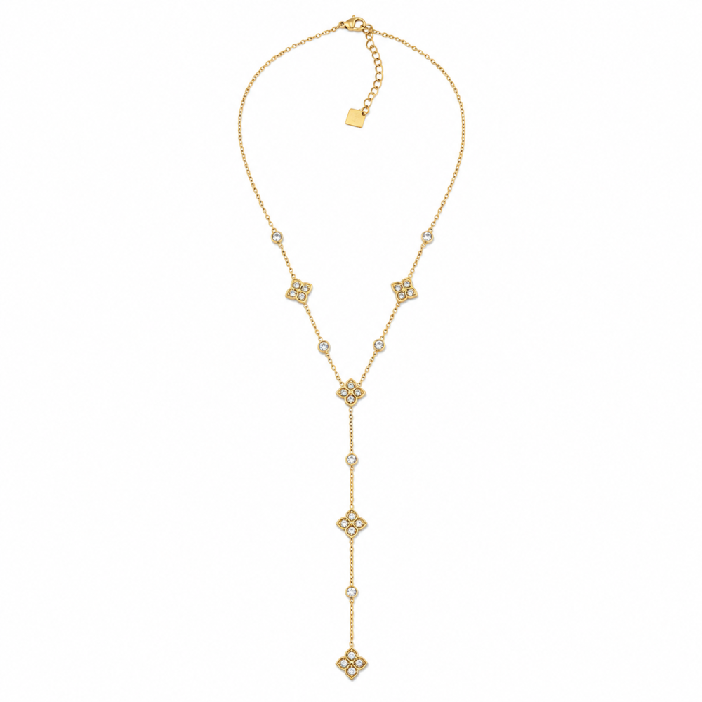 Colar Gravata Mini Trevos Dourado ou Prateado