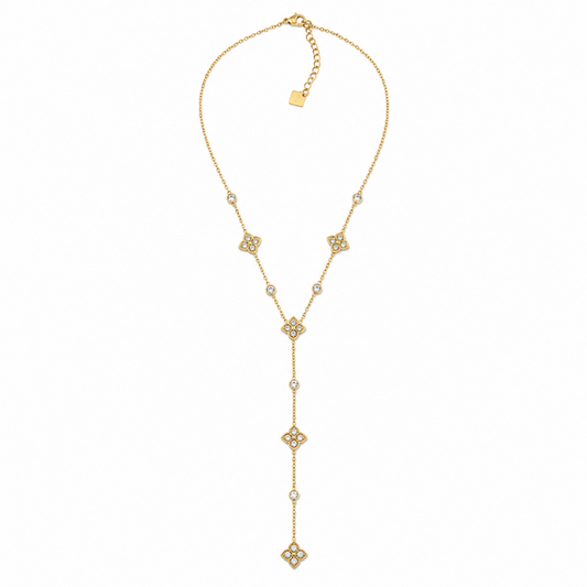 Colar Gravata Mini Trevos Dourado ou Prateado