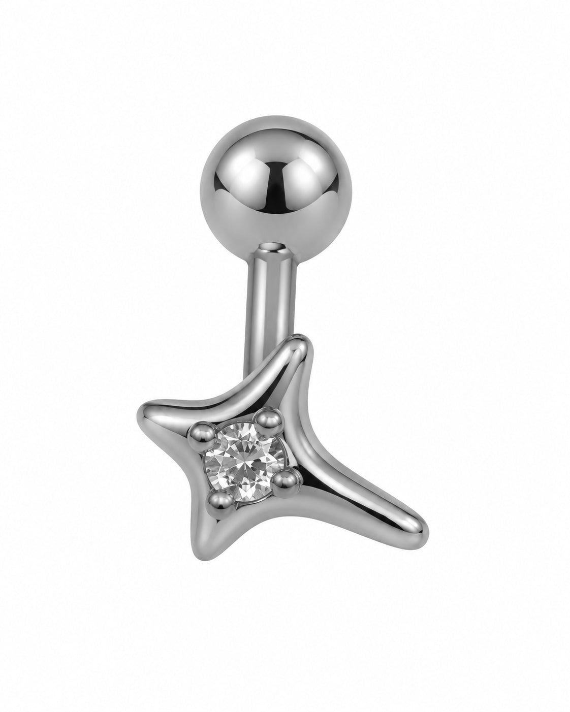 Piercing Estrela Brilhante Dourado ou Prateado