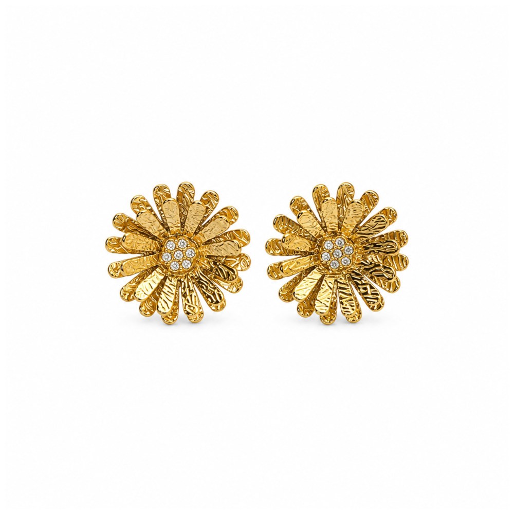 Brincos Flor Dourado ou Prateado