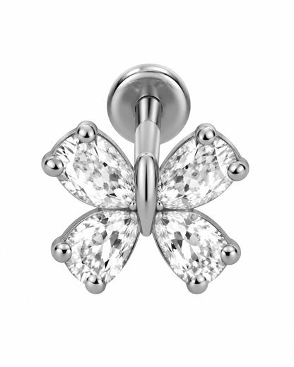Piercing Borboleta Dourado ou Prateado