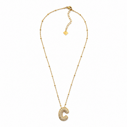 Colar Inicial Bubbles Brilhantes Dourado ou Prateado