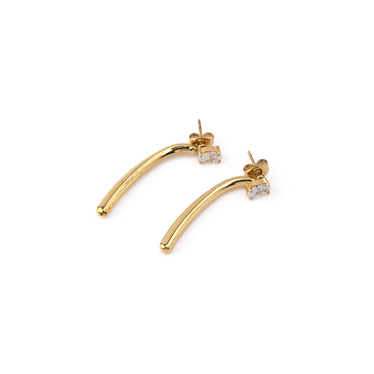 Brincos Compridos e Brilhante Dourado ou Prateado