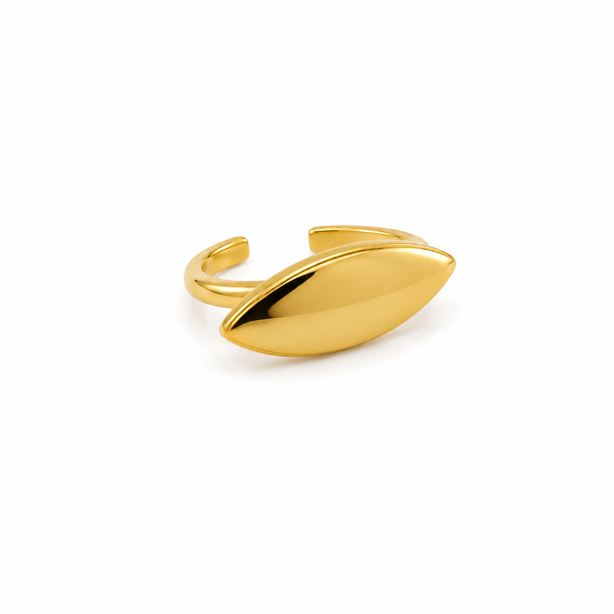 Anel Ajustável Oval Dourado