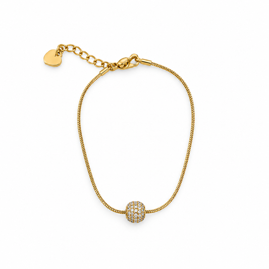Pulseira Bolinha Brilhantes Dourada