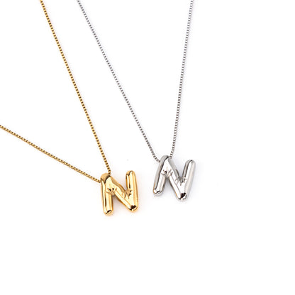 colar inicial bubble dourado aço inox 316l
Colar com letra N
colar inicial bubble prateado aço inoxidável