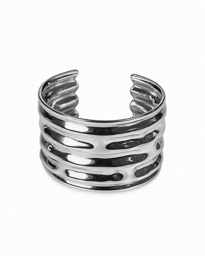 Pulseira Rígida Irregular Dourado ou Prateado