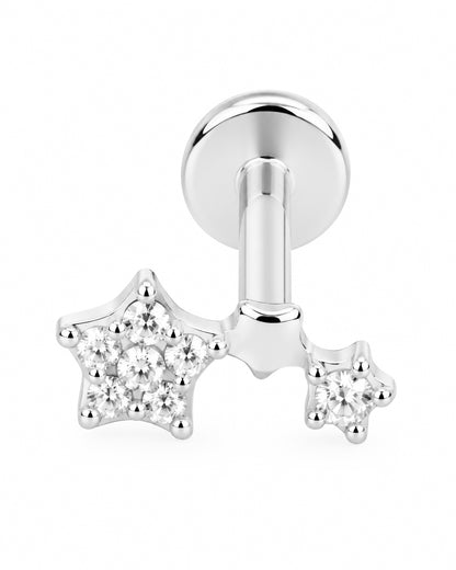 Piercing 3 Estrelas Dourado ou Prateado