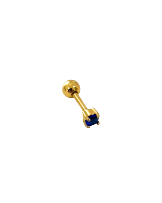 Piercing Ponto Azul Dourado