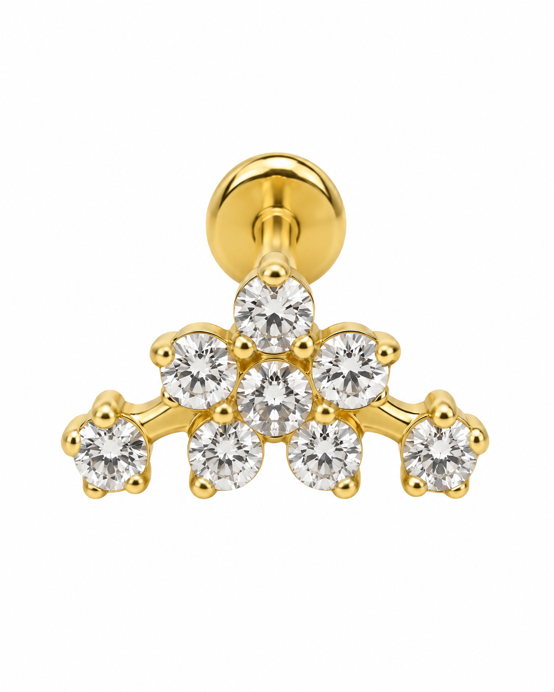 Piercing Curvo Flor Dourado ou Prateado