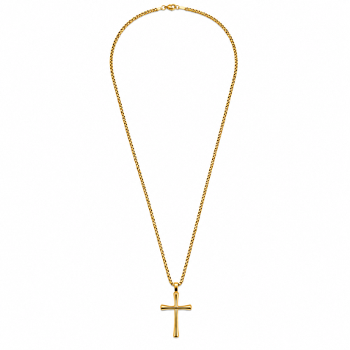 Colar Masculino Cruz Dourado ou Prateado