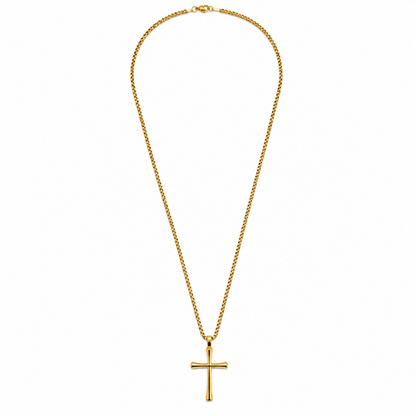 Colar Masculino Cruz Dourado ou Prateado
