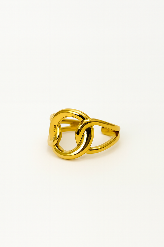 Anel Aberto Ajustável | Dourado | Aço Inoxidável