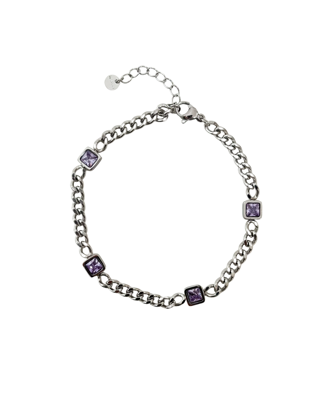 Pulseira Corrente Lilás Prateado