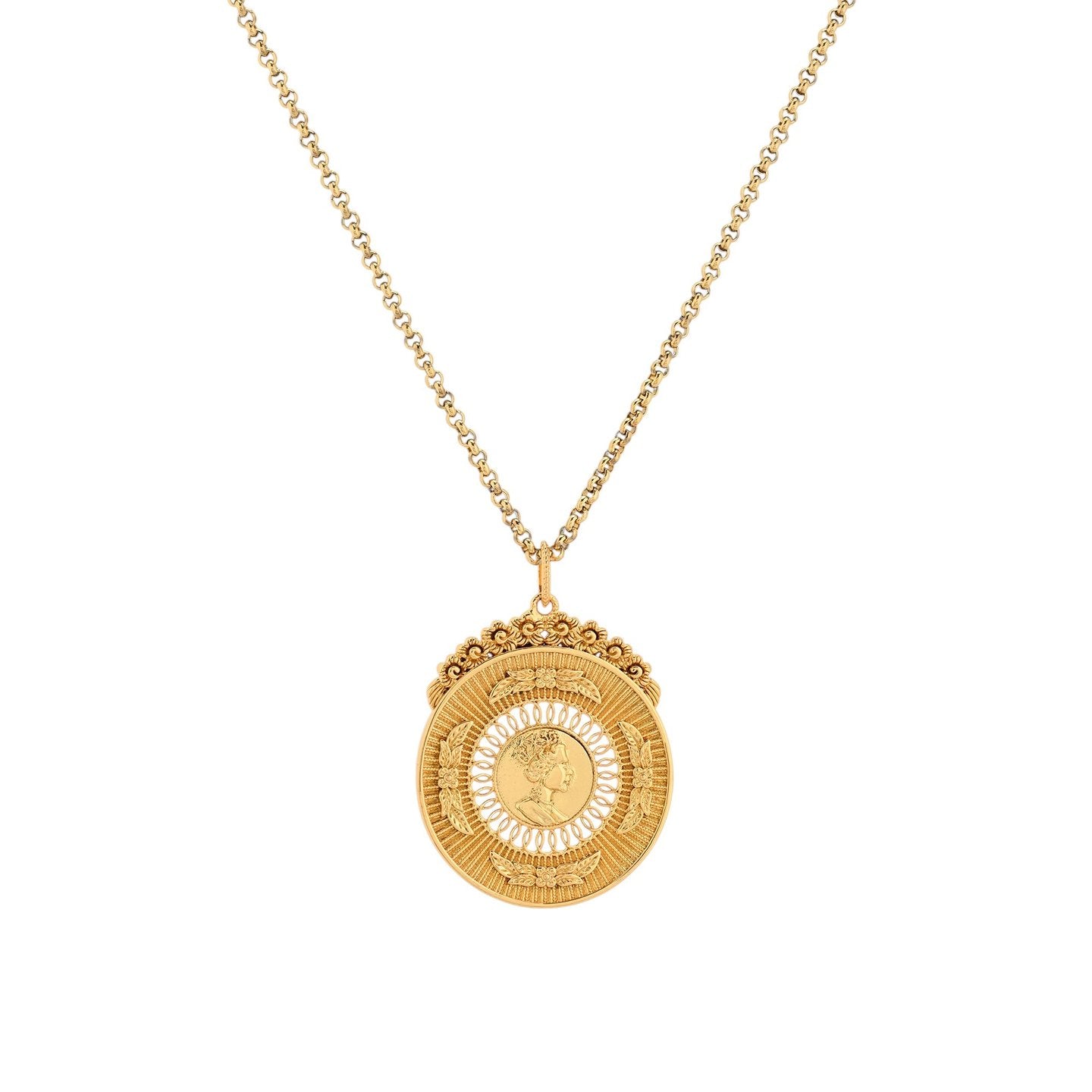 Colar Meia Libra Banho de Ouro