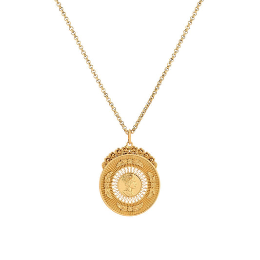 Colar Meia Libra Banho de Ouro