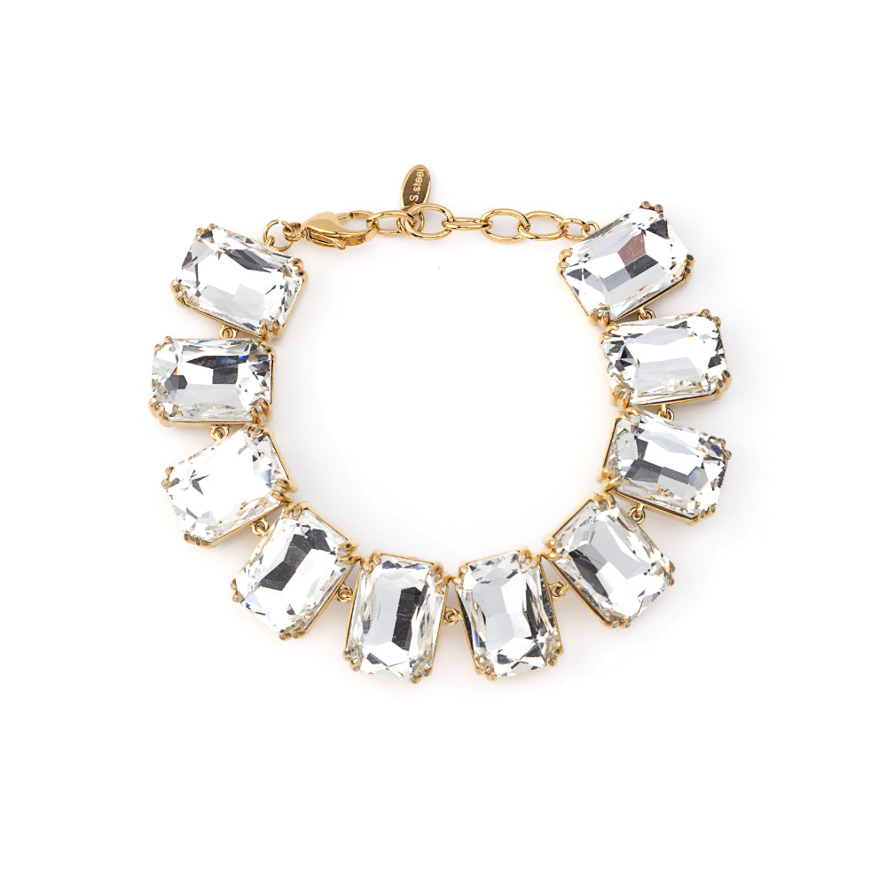 Pulseira Brilhantes Maxi Branco Vermelho ou Preto