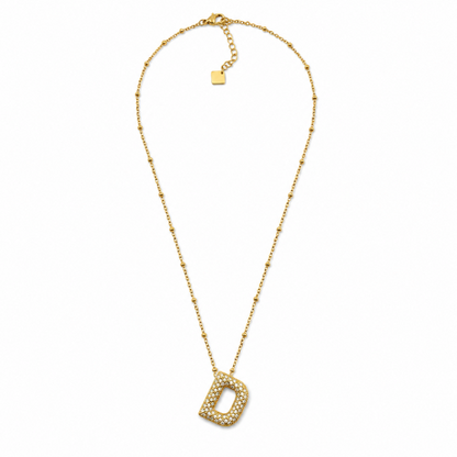 Colar Inicial Bubbles Brilhantes Dourado ou Prateado