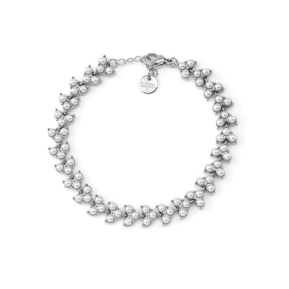 Pulseira Folhas e Mini Pérolas Dourado ou Prateado