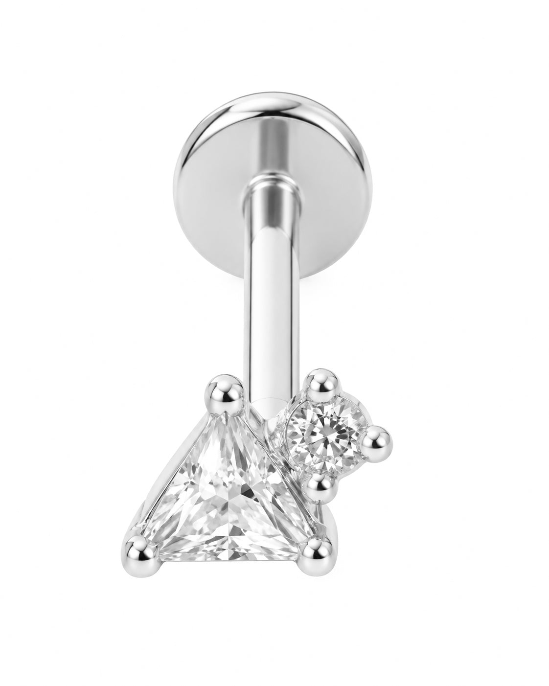 Piercing Triângulo Dourado ou Prateado