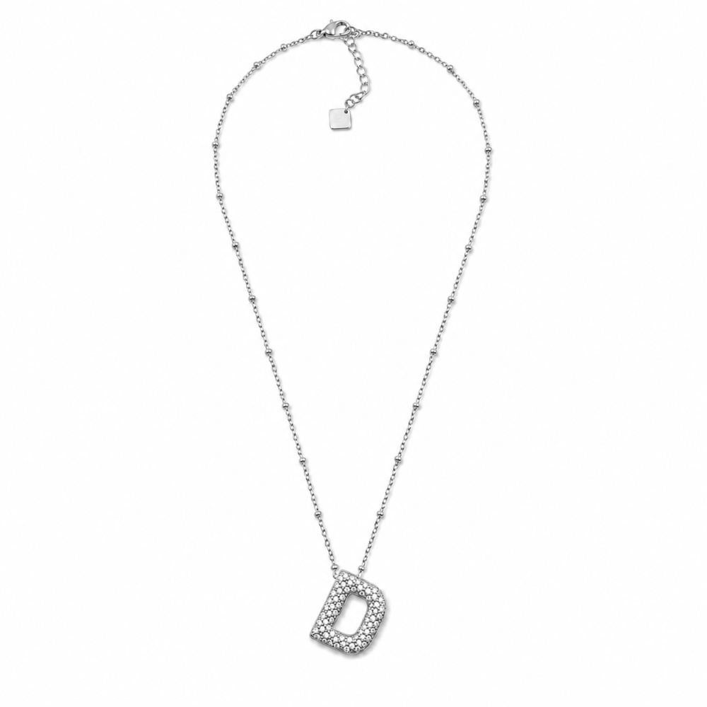 Colar Inicial Bubbles Brilhantes Dourado ou Prateado