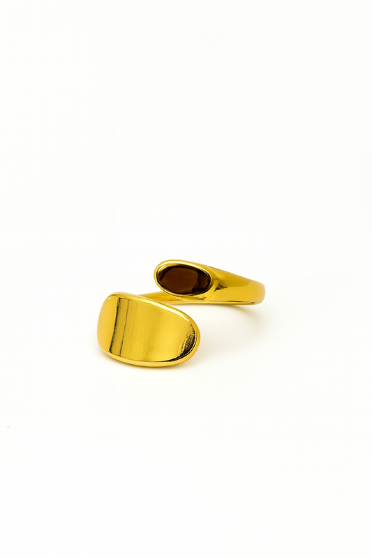 Anel Moderno Ajustável | Dourado | Aço Inoxidável