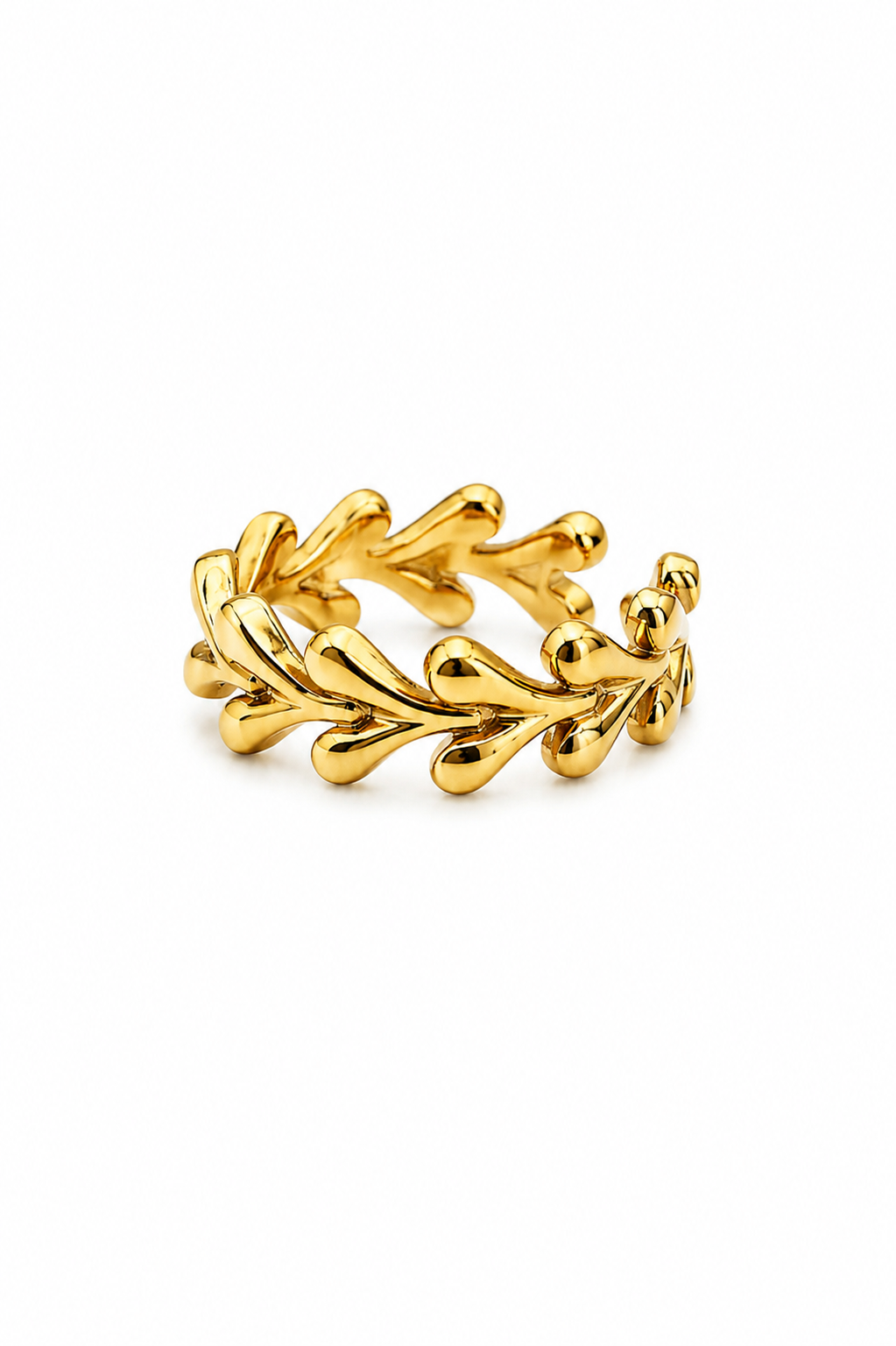 Anel Ajustável Folhas Dourado ou Prateado