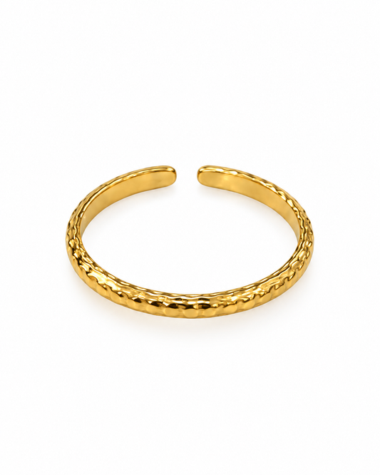 Anel Simples Trabalhado Dourado ou Prateado