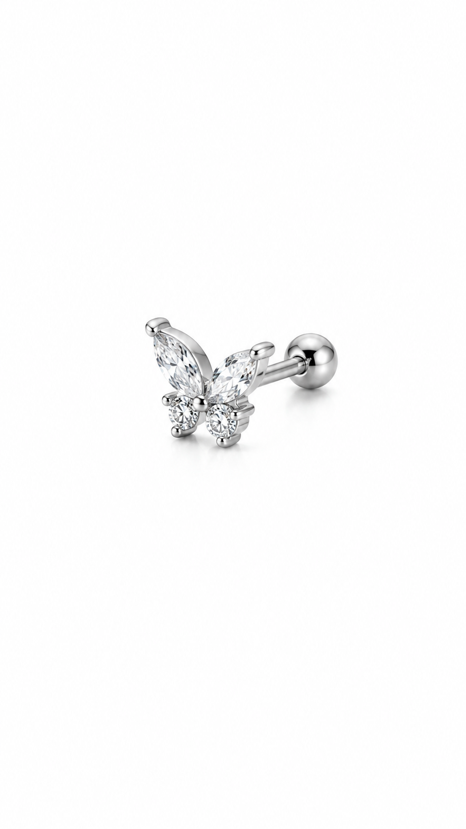 Piercing Borboleta Prateado