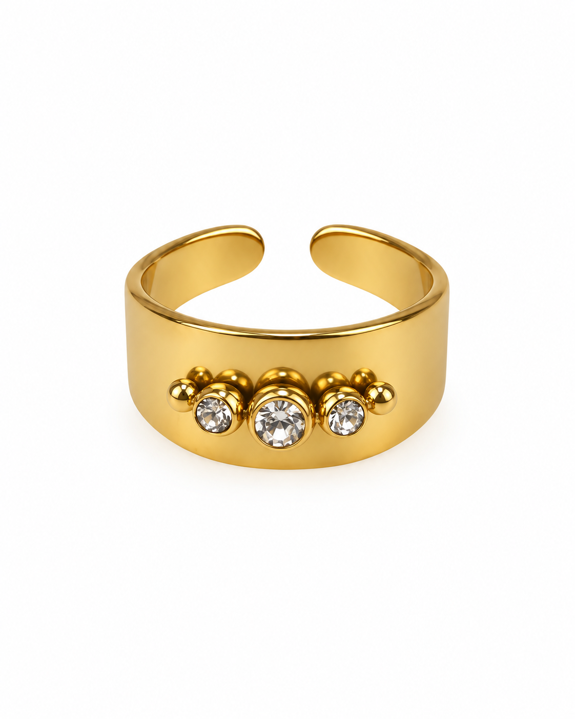 Anel 3 Brilhantes Dourado ou Prateado